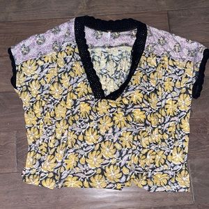 FREE PEOPLE FLOWY CROP BLOUSE